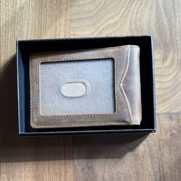 Brown Leather Wallet bifold Card Holder - Picture 2 of 6